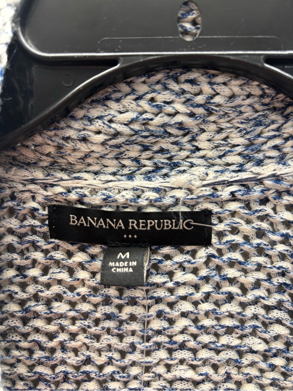 Banana Republic Blue and Cream Marled Knit Sweater